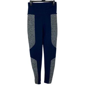 Live The Process Geometric Colorblock Leggings Womens Size Large Navy Blue Gray.